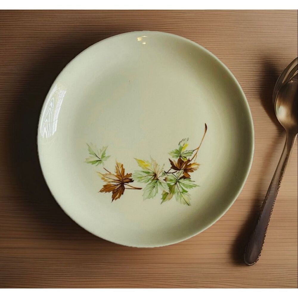 Vintage Maple Leaf 6" Appetizer Bread Plates, Set Of 6